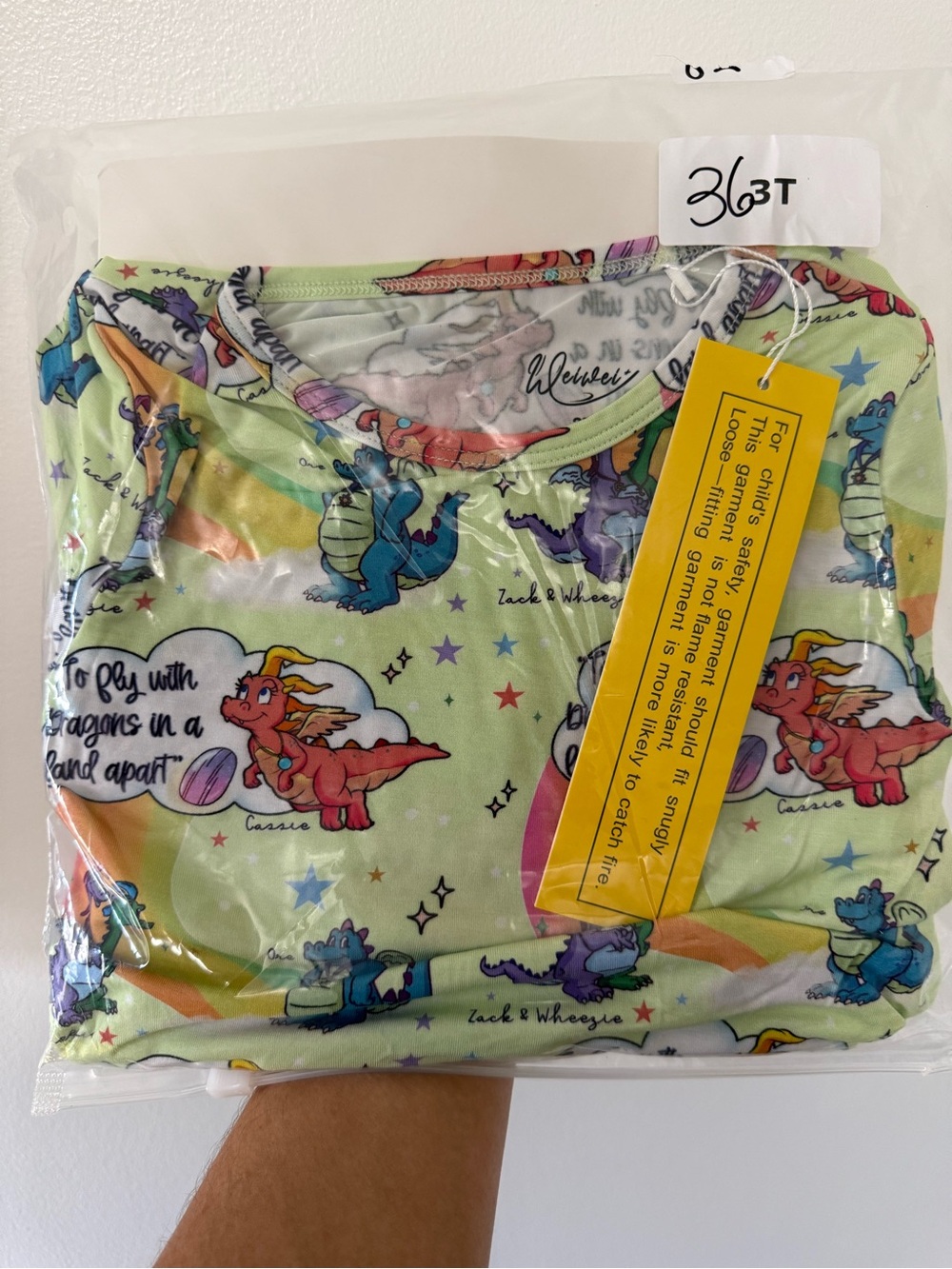 Light Green Dragon Tales Short Sleeve and Shorts Pajama Set